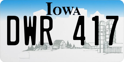 IA license plate DWR417
