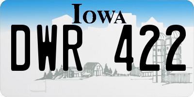 IA license plate DWR422