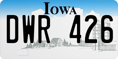 IA license plate DWR426