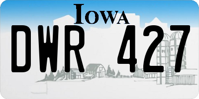 IA license plate DWR427