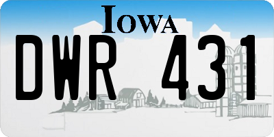 IA license plate DWR431