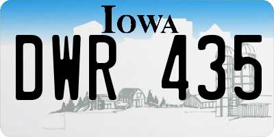 IA license plate DWR435