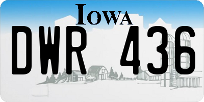 IA license plate DWR436