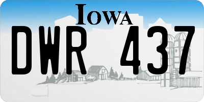 IA license plate DWR437