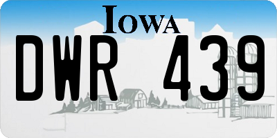 IA license plate DWR439