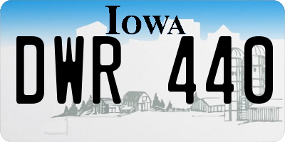 IA license plate DWR440