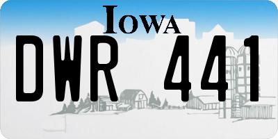 IA license plate DWR441