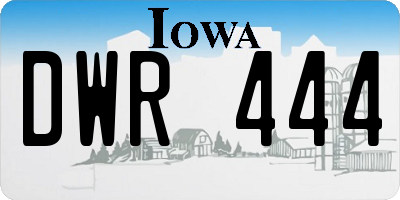 IA license plate DWR444