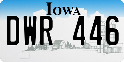 IA license plate DWR446