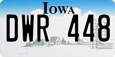 IA license plate DWR448