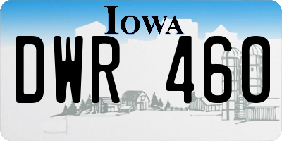IA license plate DWR460