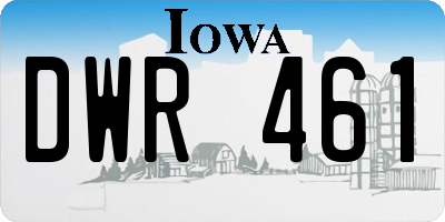 IA license plate DWR461