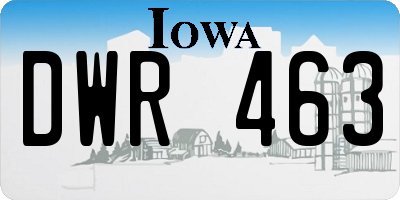 IA license plate DWR463