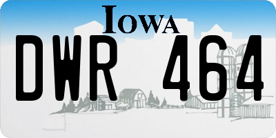 IA license plate DWR464