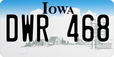 IA license plate DWR468