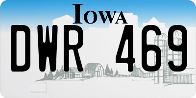 IA license plate DWR469