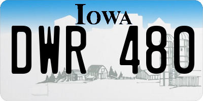 IA license plate DWR480