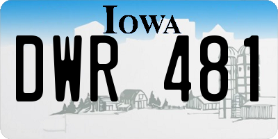 IA license plate DWR481