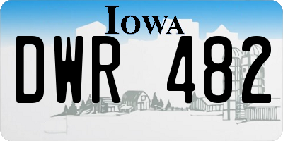 IA license plate DWR482