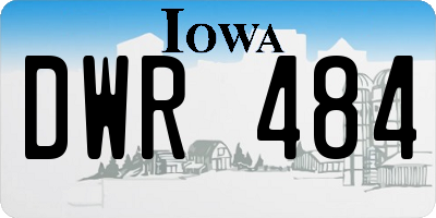 IA license plate DWR484