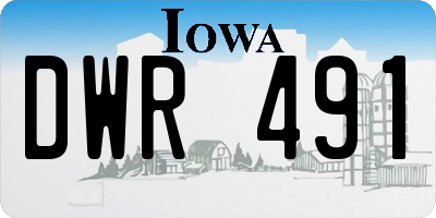 IA license plate DWR491