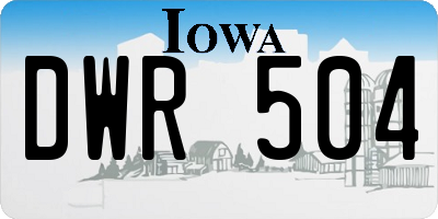 IA license plate DWR504