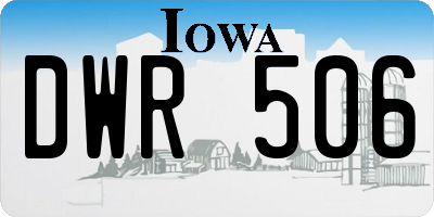 IA license plate DWR506