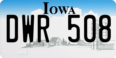 IA license plate DWR508