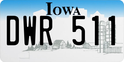 IA license plate DWR511