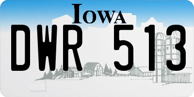 IA license plate DWR513