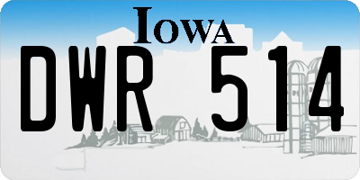 IA license plate DWR514