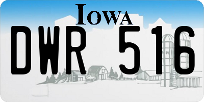 IA license plate DWR516
