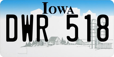 IA license plate DWR518