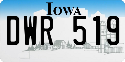 IA license plate DWR519