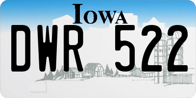 IA license plate DWR522