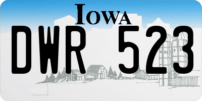 IA license plate DWR523