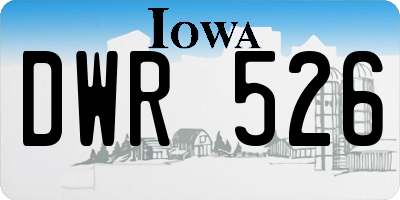 IA license plate DWR526