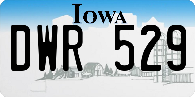 IA license plate DWR529
