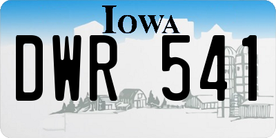 IA license plate DWR541