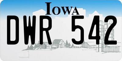 IA license plate DWR542