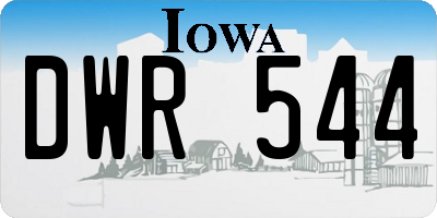 IA license plate DWR544