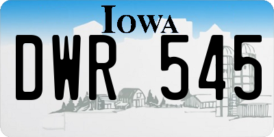 IA license plate DWR545
