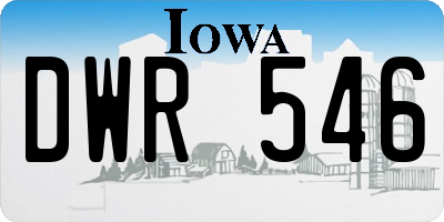 IA license plate DWR546