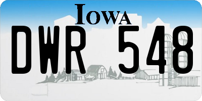 IA license plate DWR548