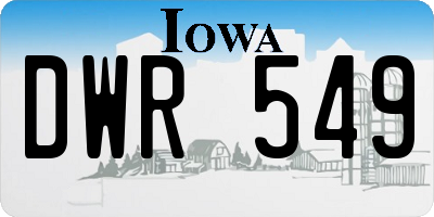 IA license plate DWR549