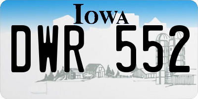 IA license plate DWR552