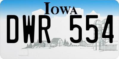 IA license plate DWR554