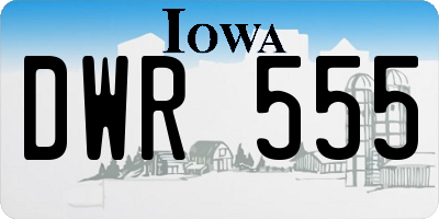 IA license plate DWR555