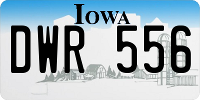 IA license plate DWR556