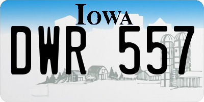 IA license plate DWR557